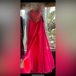Mari Lee Hot Pink Gown Size 11/12